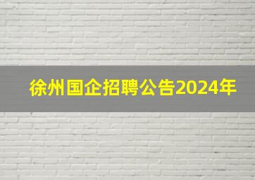 徐州国企招聘公告2024年