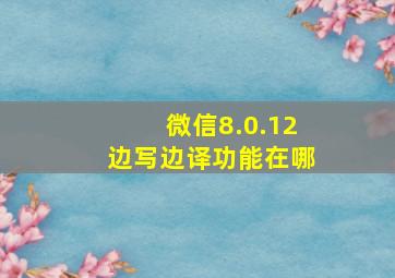 微信8.0.12边写边译功能在哪