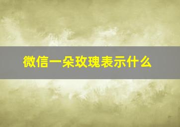 微信一朵玫瑰表示什么