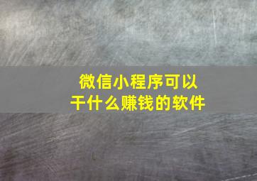 微信小程序可以干什么赚钱的软件