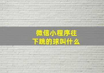 微信小程序往下跳的球叫什么