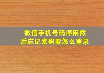 微信手机号码停用然后忘记密码要怎么登录