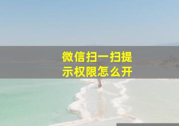 微信扫一扫提示权限怎么开