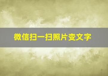 微信扫一扫照片变文字