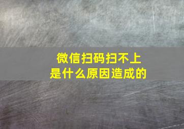 微信扫码扫不上是什么原因造成的