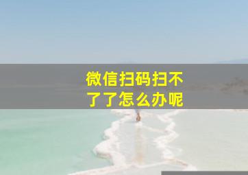 微信扫码扫不了了怎么办呢