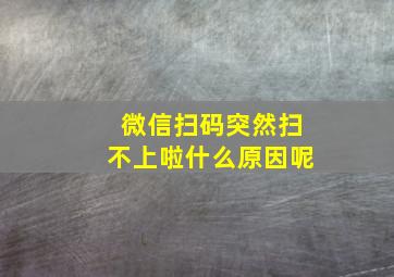 微信扫码突然扫不上啦什么原因呢