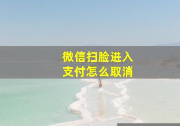 微信扫脸进入支付怎么取消