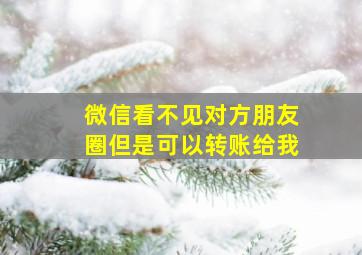 微信看不见对方朋友圈但是可以转账给我