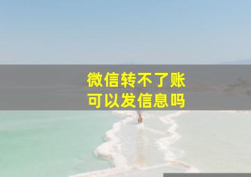 微信转不了账可以发信息吗