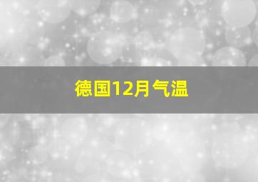 德国12月气温