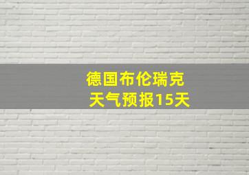 德国布伦瑞克天气预报15天