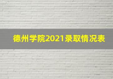 德州学院2021录取情况表