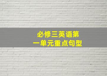 必修三英语第一单元重点句型