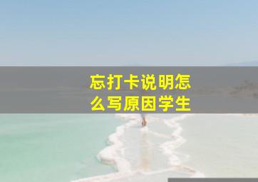 忘打卡说明怎么写原因学生