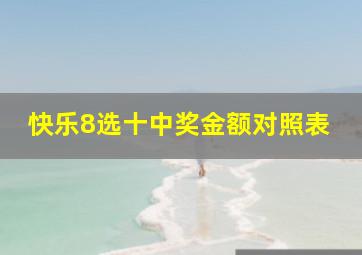 快乐8选十中奖金额对照表