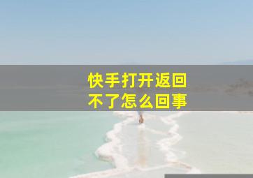 快手打开返回不了怎么回事