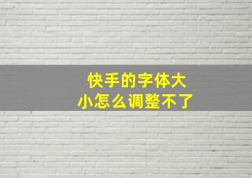 快手的字体大小怎么调整不了