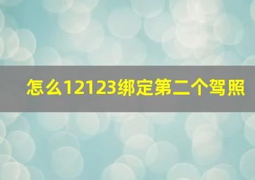 怎么12123绑定第二个驾照