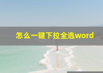 怎么一键下拉全选word