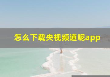 怎么下载央视频道呢app