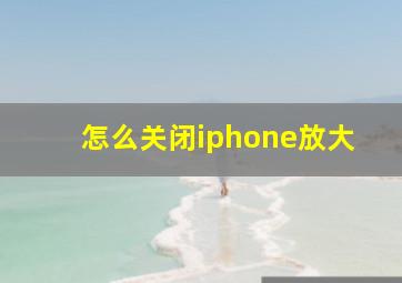 怎么关闭iphone放大