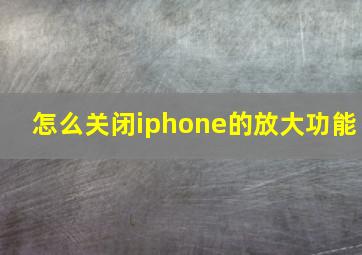 怎么关闭iphone的放大功能