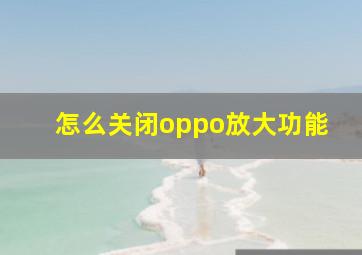 怎么关闭oppo放大功能