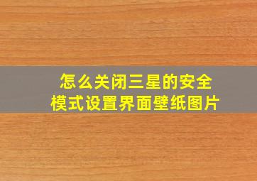 怎么关闭三星的安全模式设置界面壁纸图片