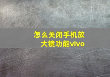 怎么关闭手机放大镜功能vivo