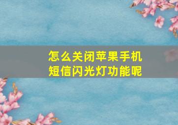 怎么关闭苹果手机短信闪光灯功能呢