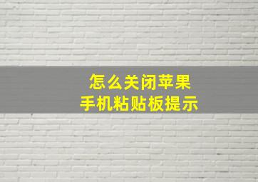 怎么关闭苹果手机粘贴板提示