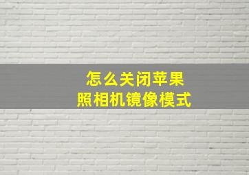 怎么关闭苹果照相机镜像模式