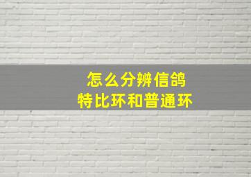 怎么分辨信鸽特比环和普通环