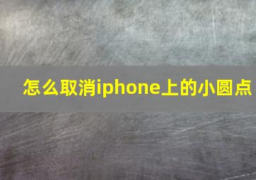 怎么取消iphone上的小圆点