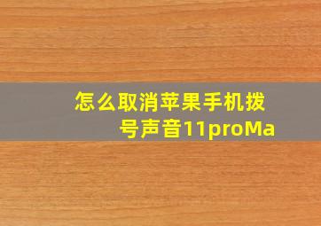 怎么取消苹果手机拨号声音11proMa