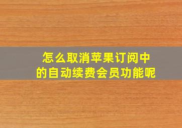 怎么取消苹果订阅中的自动续费会员功能呢