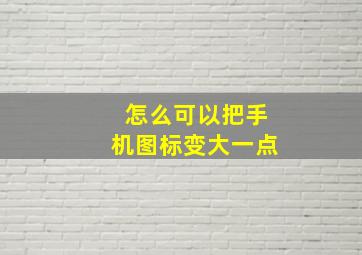 怎么可以把手机图标变大一点