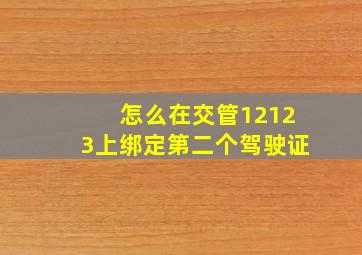 怎么在交管12123上绑定第二个驾驶证