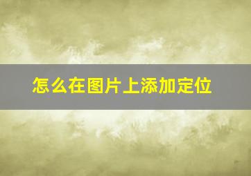 怎么在图片上添加定位