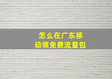 怎么在广东移动领免费流量包