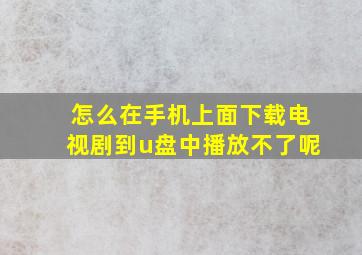 怎么在手机上面下载电视剧到u盘中播放不了呢