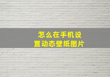 怎么在手机设置动态壁纸图片