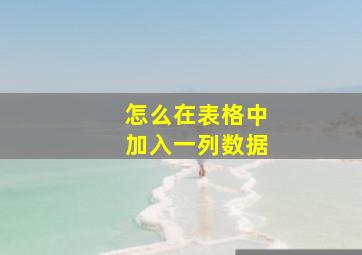 怎么在表格中加入一列数据