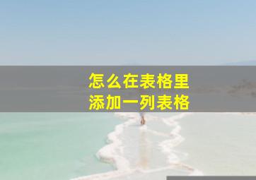 怎么在表格里添加一列表格