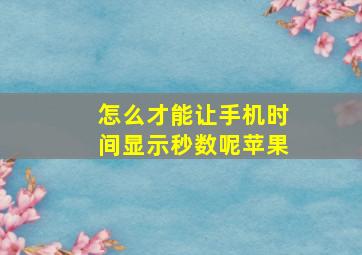 怎么才能让手机时间显示秒数呢苹果