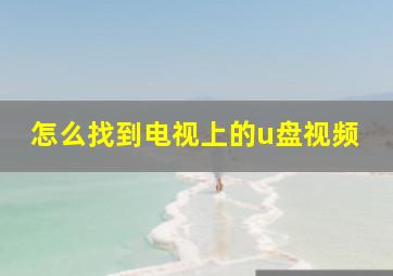 怎么找到电视上的u盘视频