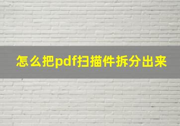 怎么把pdf扫描件拆分出来