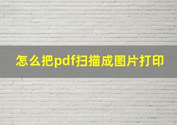 怎么把pdf扫描成图片打印