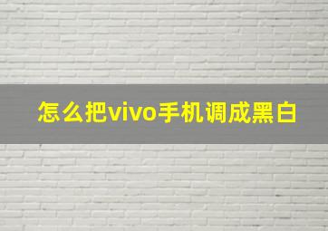 怎么把vivo手机调成黑白